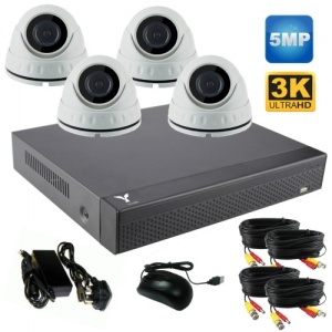5Mp Security Camera System with 4 x Hd Dome Cameras & 1Tb Dvr